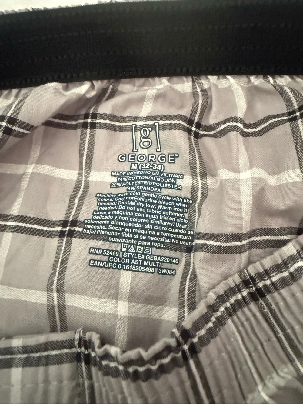 George Gray Plaid Cotton Boxer Shorts